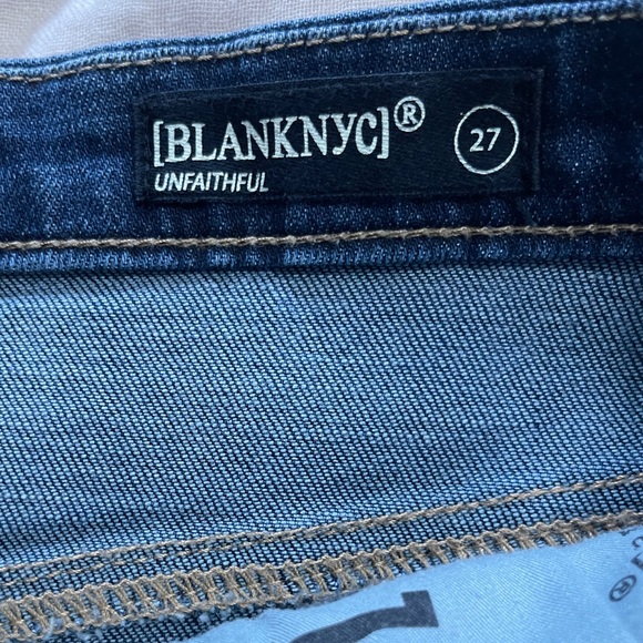 Blank NYC Womens Jean Skirt Size 27 Blue Unfaithful Denim Mini - Picture 8 of 10
